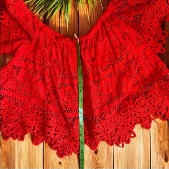 FREE PEOPLE Red Sweet Dreams Lace Crop Top - XS - Picture 11 of 16
